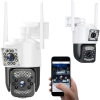 Kamera z dwoma obiektywami wifi zewnętrzna obrotowa wifi detektor ruchu ip