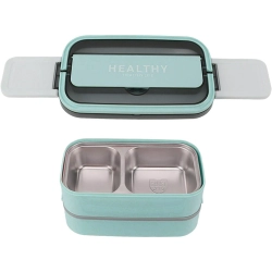 Śniadaniówka z przegródkami piętrowy pojemnik xxl sztućce lunchbox 1400ml