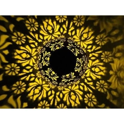 Lampion solarny ozdobny LED latarnia słoneczna złota miedziana wisząca