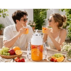 Bidon blender butelka USB 1200ml kubek do smoothie shaker ze słomką paskiem