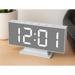Zegar elektroniczny LED z budzikiem, termometrem, lustrem, USB i pamięcią Verk Group — zdjęcie 6