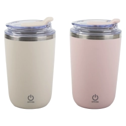 Kubek samomieszający 350ml stalowy termos na zimne i gorące smycz usb