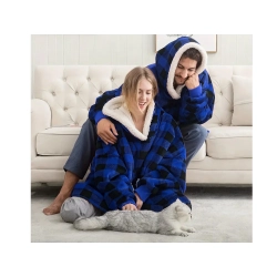 Bluza ciepła koc oversize xxl 2w1 gruba futrzak miękka z kapturem szlafrok