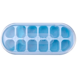 Forma do lodu kostkarka 12 kostek z przykrywką foremki spód silikonowy lód