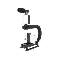 Zestaw do vlogowania nagrywanie filmów statyw mikrofon do telefonu uchwyt