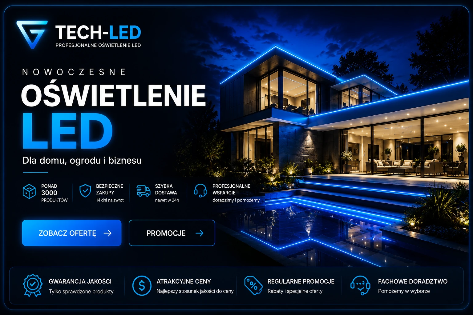Nowoczesne oświetlenie LED Tech-LED