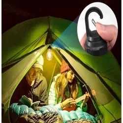 Lampka turystyczna pod namiot żarówka biwakowa uchwyt wisząca 3 tryby