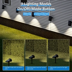 Lampa solarna biały ciepły reflektor wbijany do podświetlania roślin