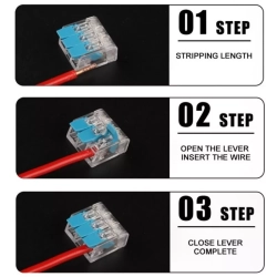 Złączka szybkozłączka Instalacyjna 3x0,2-4mm 32A/450V typ WAGO 221 — zdjęcie 5