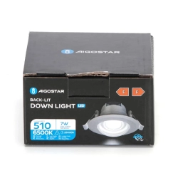 Okrągły downlight podtynkowy LED z regulowanym kątem 7W Światło