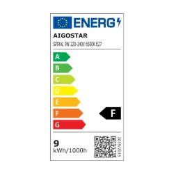 Żarówka spiralna LED E27 9W biała zimna