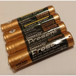 Baterie R-3 AAA Paluszki Deleex Present UM4 cynkowo-węglowe