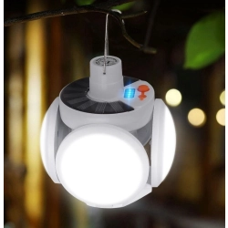 Przenośna lampka solarna kempingowa LED składana piłka led 4-listna