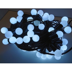 Lampki choinkowe kulki 100 LED-10m białe zimne małe kulki led
