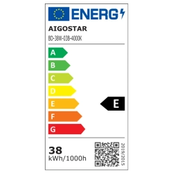 Świętówka listwa oprawa led 230V 38W 120cm biała neutralna komplet