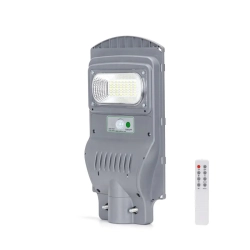 Latarnia uliczna solarna LED 50W 500LM zimna z pilotem w kolorze szarym