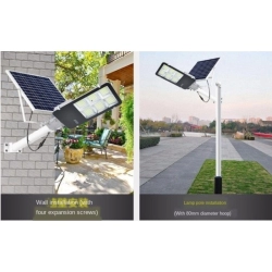 Latarnia solarna uliczna LED 1300W IP67, panel, pilot i mocowanie