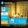 Lampki choinkowe siatka 200led na 3 baterie AA, Ciepła biel, 3m * 3m