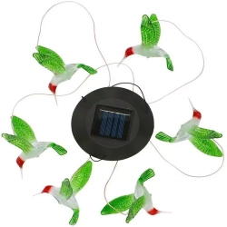 Solarne ptaszki lampki ogrodowe LED kolorowe i dzwoniące na wietrze