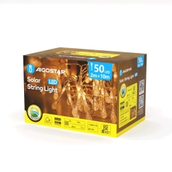 Solarna lampki w kształcie kropli deszczu 50led Ciepła biel 10M - zdjęcie 2