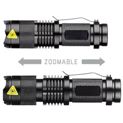 Latarka taktyczna zestaw 2 metalowych nimi latarek z zoom i akcesoriów