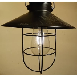Lampa ozdobna solarna w stylu retro wisząca żarówka filament Ø21,5cm