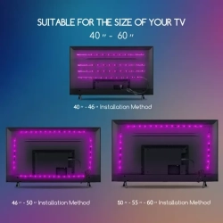 Taśma led RGB 4x0,5m komplet do podświetlenia telewizora usb tv - zdjęcie 5