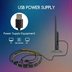 Taśma led RGB 4x0,5m komplet do podświetlenia telewizora usb tv - zdjęcie 3