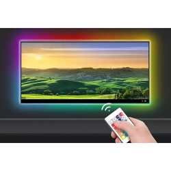 Taśma led RGB 4x0,5m komplet do podświetlenia telewizora usb tv - zdjęcie 1