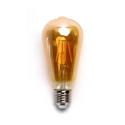 Żarówka retro ST64 Edison E27 Filament złotawa Amber 2200K 6W 600lm