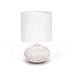 Ceramiczna lampa stołowa z gniazdem E14 do przytulnego oświetlenia