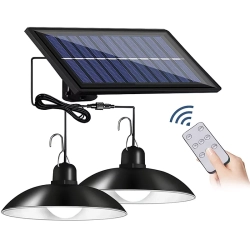 Podwójny żyrandol solarny lampa wisząca 2x1,8W 140lm z pilotem