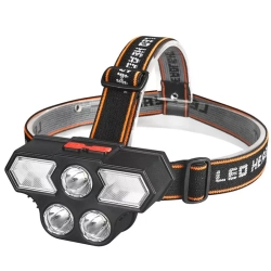 Latarka czołowa super jasne 3 LED światło ostrzegawcze ładowana z USB