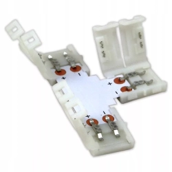 Złączka do taśmy LED kątowa 10mm typ T do taśm jedno barwnych
