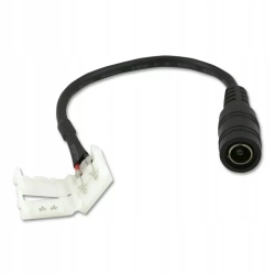 Złączka do taśmy LED 8mm zatrzaskowa z kablem 15cm DC 2,1/5,5mm