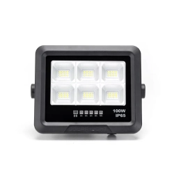 Halogen solarny LED 100W 1000lm zimne światło czarny praktyczne oświetlenie zewnętrzne