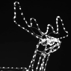 Duży świecący renifer z ruchomą głową rzeźba animowana przed dom Zimna (ok 6000k)