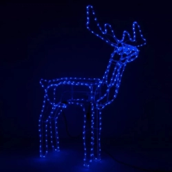 Świecący renifer led ażurowa rzeźba dekoracja świąteczna przed dom Niebieski