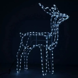 Świecący renifer led ażurowa rzeźba dekoracja świąteczna przed dom Zimny (ok 6000k)