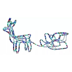 Świecący renifer led z saniami dekoracja świąteczna do ogrodu 4 kolory