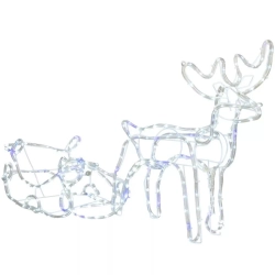 Świecący renifer led z saniami dekoracja świąteczna do ogrodu 4 kolory