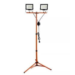 2x halogen budowlany mleczny matowy LED Kais statyw 2x50W 4500K