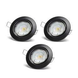 Reflektor LED 4,5 W 4000 K czarny 3 sztuki z regulowanym kątem świecenia do biura