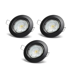 Reflektor LED o regulowanym kącie świecenia 4,5 W 6500 K czarny 3 sztuki