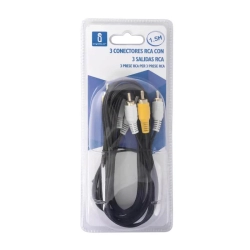 Kabel audio 3RCA/3RCA 1,5 m czarny