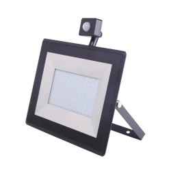 Halogen LED 100W 10000lm czarny ultracienki z czujnikiem neutralny do biura