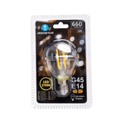 Żarówka LED Filament Przezroczysta G45 E14 6W zimna 660lm