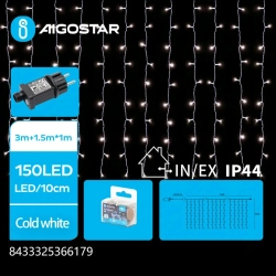 Niskonapięciowa kurtyna sople 150 led 1,5m dł sopli1m zimna