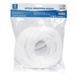 Spirala na przewody 6mm x 10m biała Aigostar