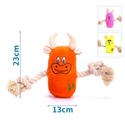 Pluszowa zabawka kreskówkowa uśmiechnięta buzia królik/sznur/krowa